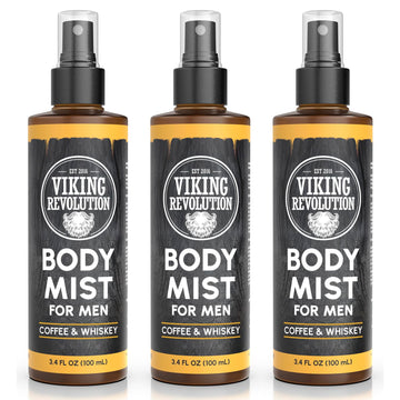 Viking Revolution Coffee & Whiskey Body Spray - Mens Body Mist (3 Pack)